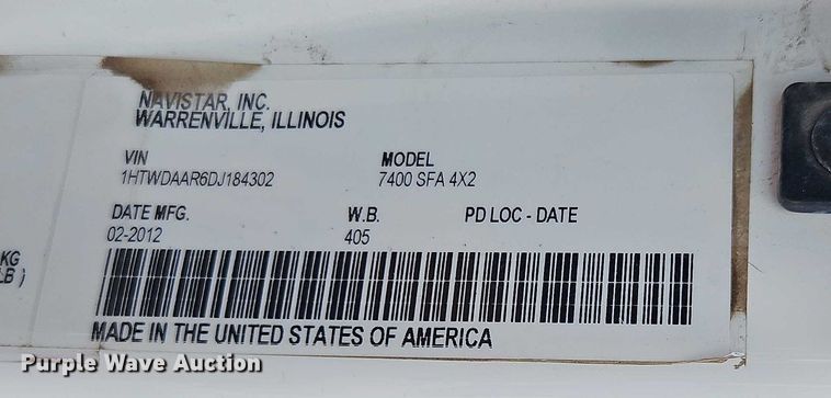 image for item EO4634 2013 International WorkStar 7400 dump truck