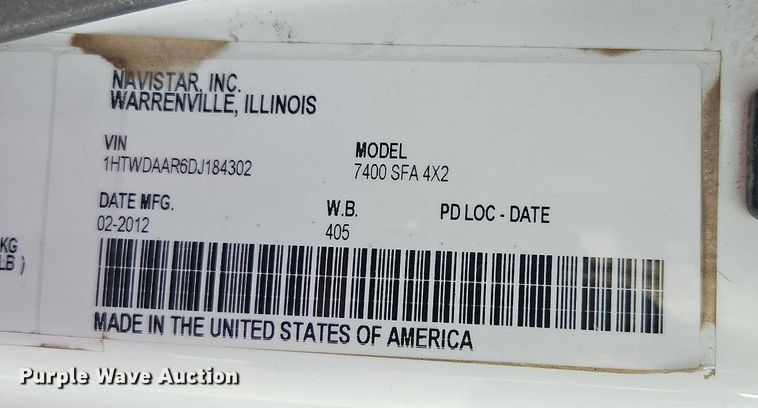 image for item EO4634 2013 International WorkStar 7400 dump truck