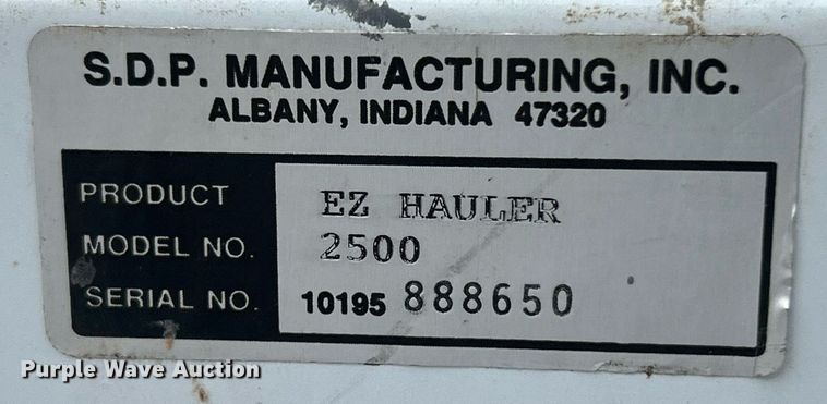 image for item ET3011 2002 S.D.P Manufacturing EZ Hauler 2500 mini digger derrick