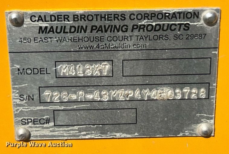 image for item ET3012 2016 Mauldin M413XT maintainer