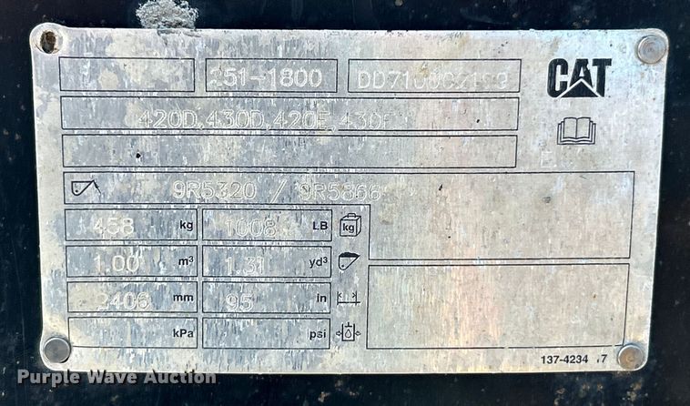image for item ET3013 2003 Caterpillar 420D backhoe