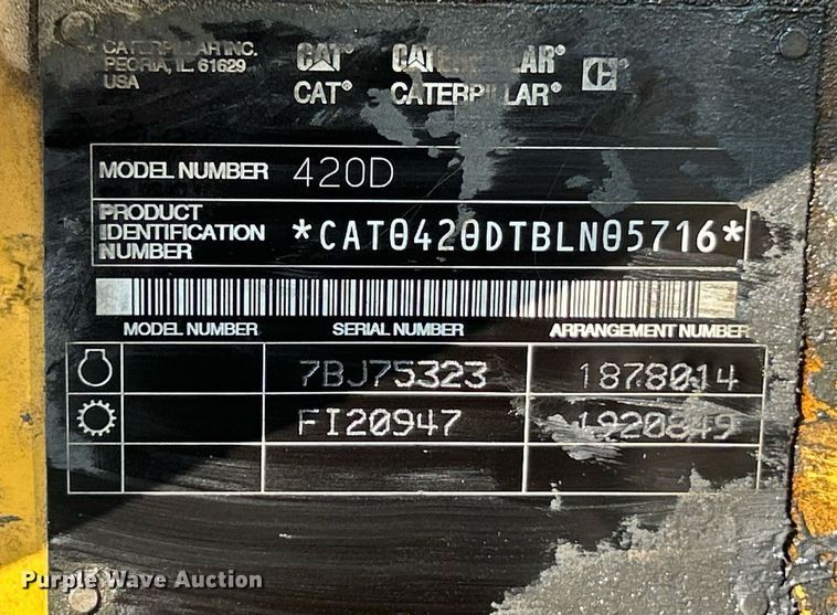 image for item ET3013 2003 Caterpillar 420D backhoe