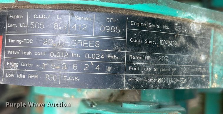 image for item ET3016 Onan 125DGEA generator