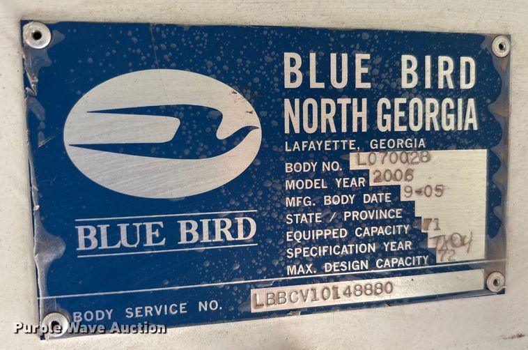 image for item EU0021 2006 Blue Bird Vision school bus