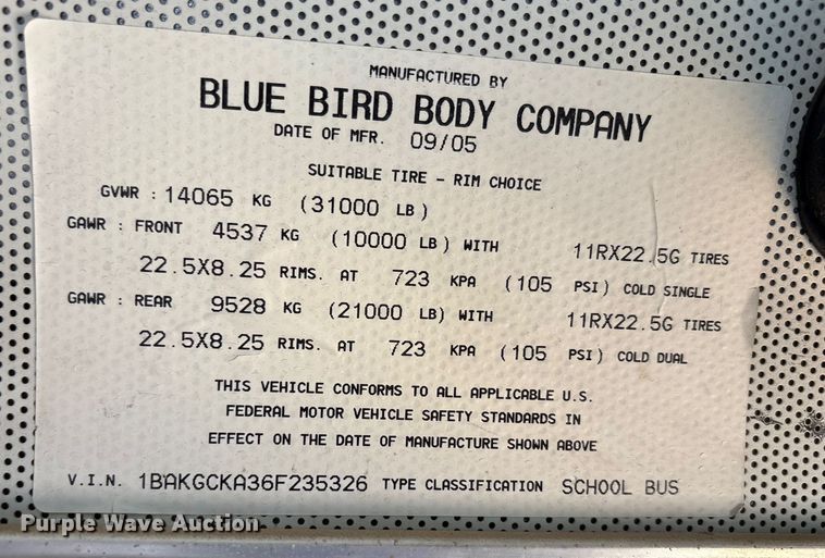 image for item EU0023 2011 Thomas Built school bus