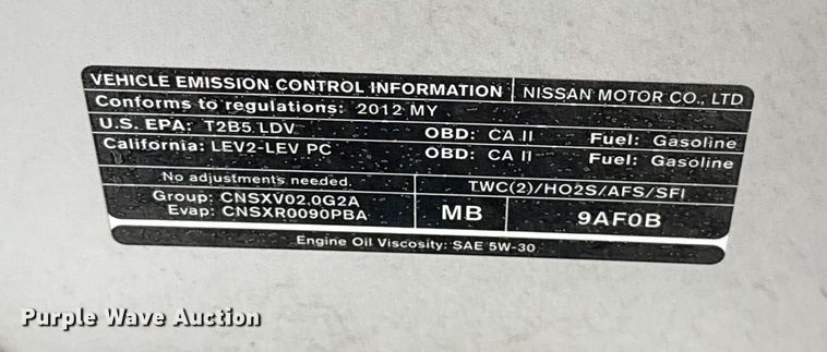 image for item EU2056 2012 Nissan Sentra 