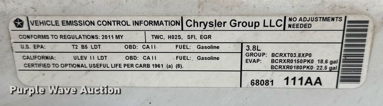 image for item EU2060 2011 Dodge Avenger 