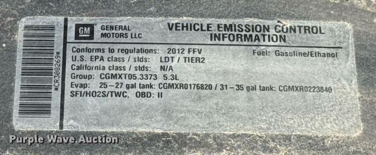 image for item EU2149 2012 Chevrolet Tahoe Police SUV