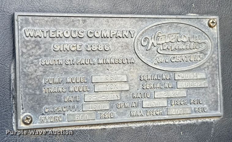 image for item EU2150 1997 Pierce Manufacturing Quantum pumper fire truck