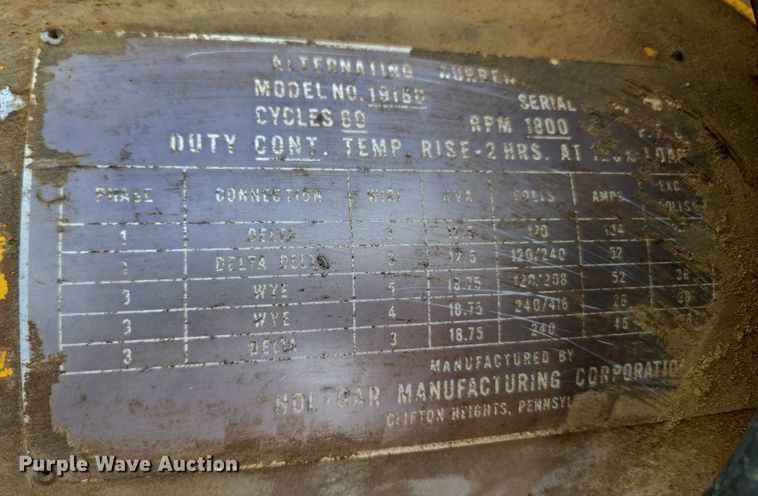 image for item EU3583 Hol-Car GS-107-AC generator