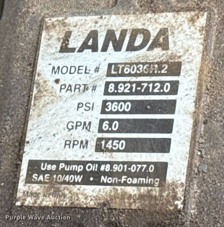 image for item EU3584 Landa LT6036R.2 hot pressure washer