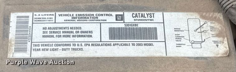 image for item EU3591 2003 Chevrolet Silverado 1500 Ext. Cab pickup truck