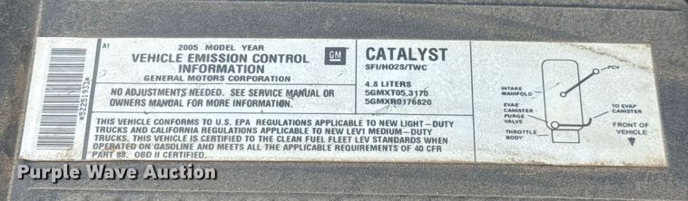 image for item EU3593 2005 Chevrolet Silverado 1500 pickup truck