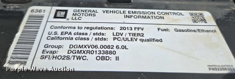 image for item EU3594 2013 Chevrolet Caprice Police 