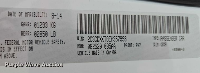 image for item EV1512 2014 Dodge Charger Police 