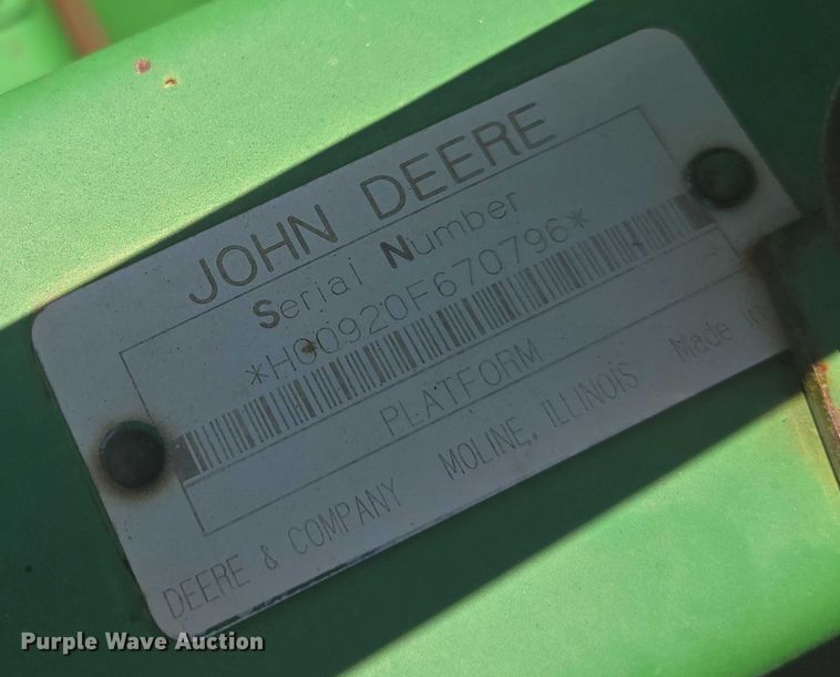 image for item DE2189 John Deere 920 flex head