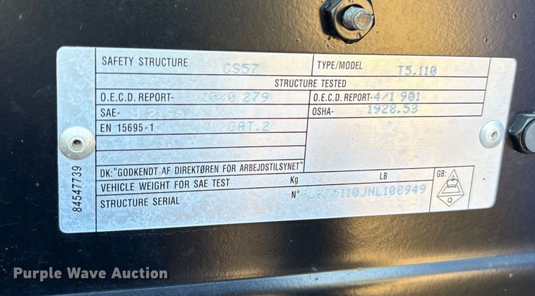 image for item DM1969 2022 New Holland T5.110 MFWD tractor