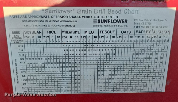 image for item DR3979 Sunflower 9421-25 grain drill