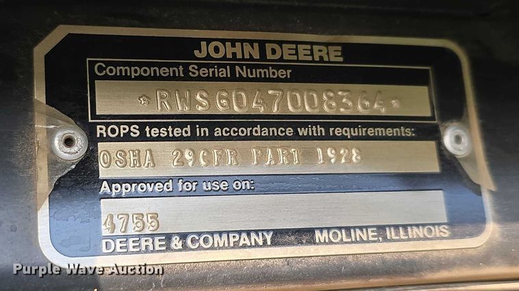 image for item DR3980 1990 John Deere 4755 MFWD tractor