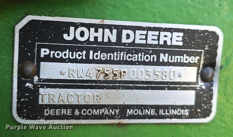 image for item DR3980 1990 John Deere 4755 MFWD tractor