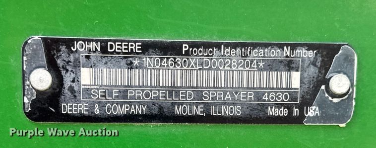 image for item DW3487 2013 John Deere 4630 sprayer