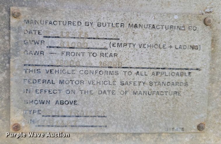 image for item DX7439 1975 Butler tank trailer