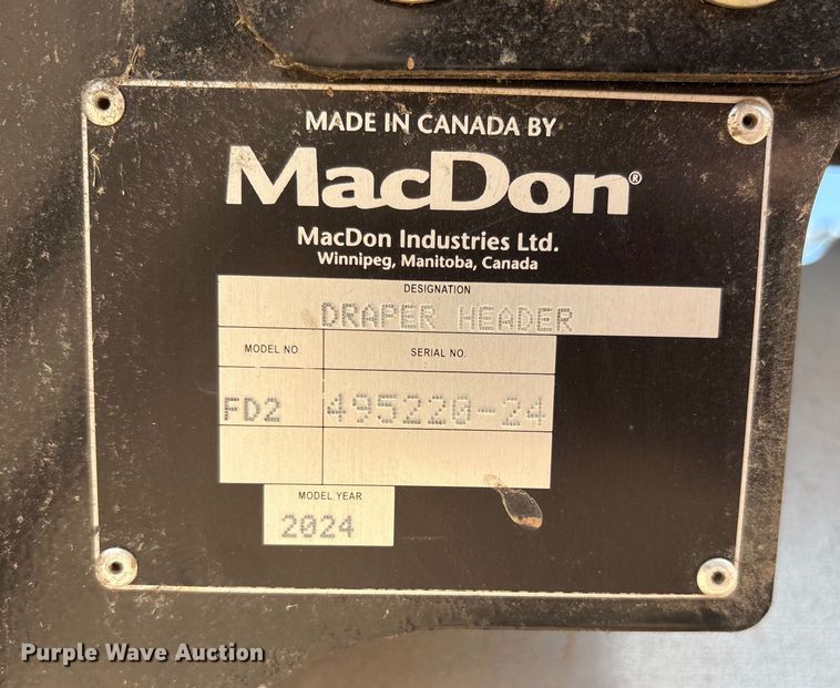 image for item DY0926 2024 MacDon FD250 flex draper head