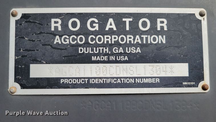 image for item EA2523 2013 RoGator RG1100 sprayer