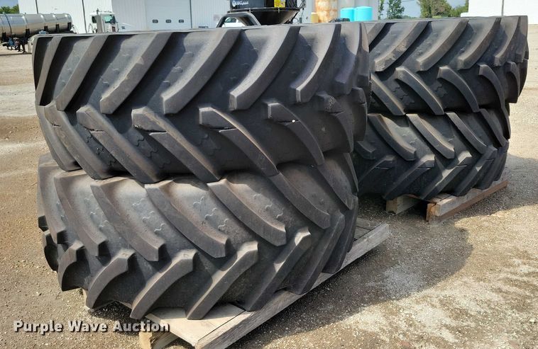 image for item EA2524 (4) 650/65R38 Agri max tires and wheels