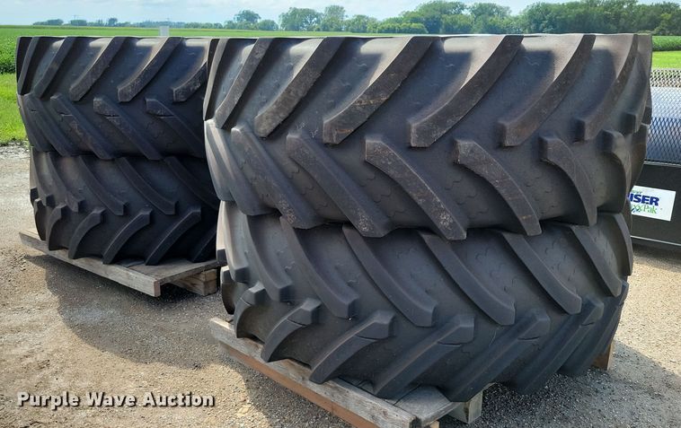 image for item EA2524 (4) 650/65R38 Agri max tires and wheels