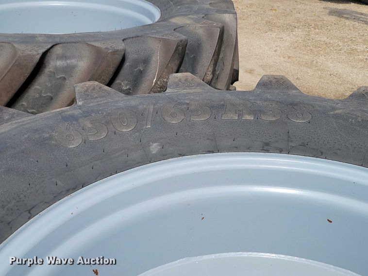 image for item EA2524 (4) 650/65R38 Agri max tires and wheels