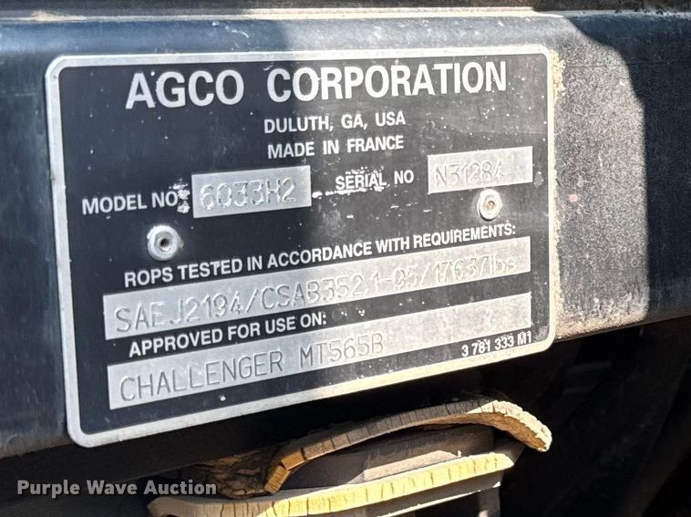 image for item ED4412 Challenger MT565B MFWD tractor