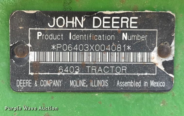 image for item EF2150 2006 John Deere 6403 tractor