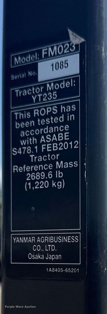 image for item EG6154 2021 Yanmar YT235 MFWD tractor