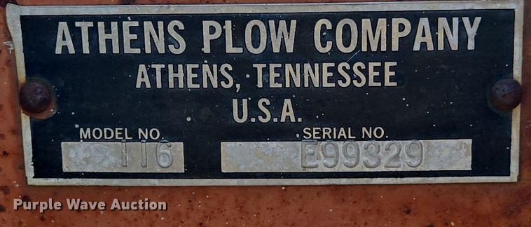 image for item EJ8367 Athens Plow Company 116 double offset disk