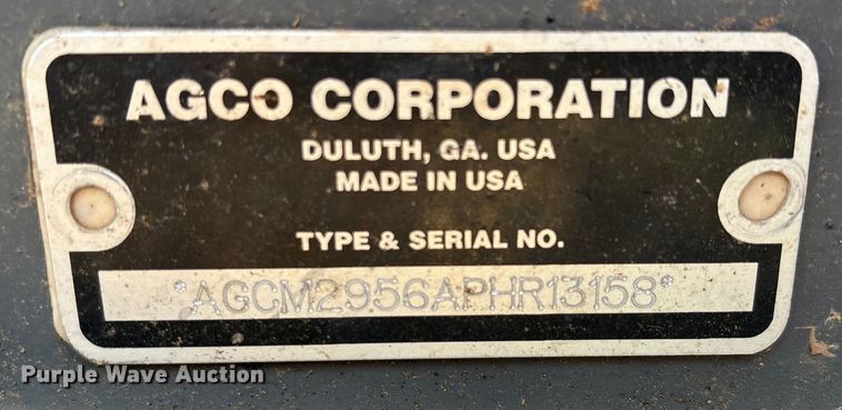 image for item EM0578 2017 Massey Ferguson Hesston 2956  round baler