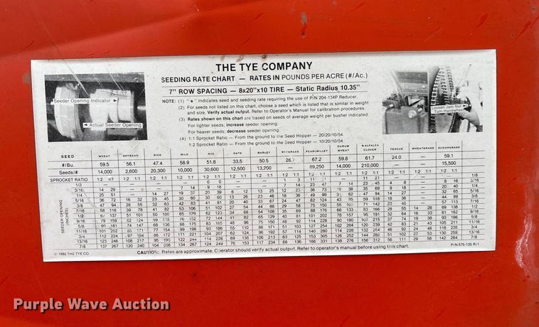 image for item EN5536 Tye Pasture Pleaser 114-5215 no-till grain drill