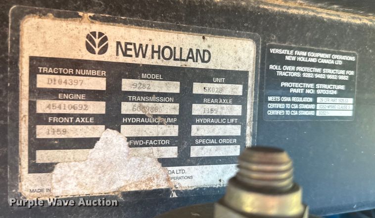 image for item ER2273 1996 New Holland 9282 4WD tractor