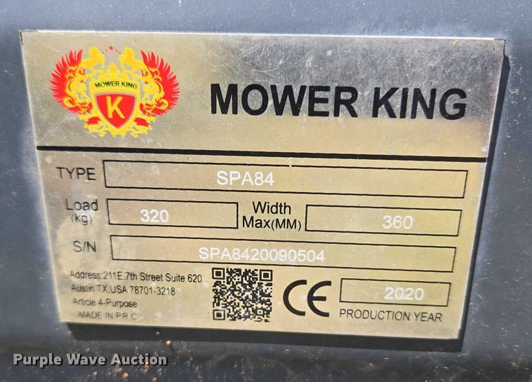 image for item EU3556 2020 Mower King SPA84 skid steer dozer blade