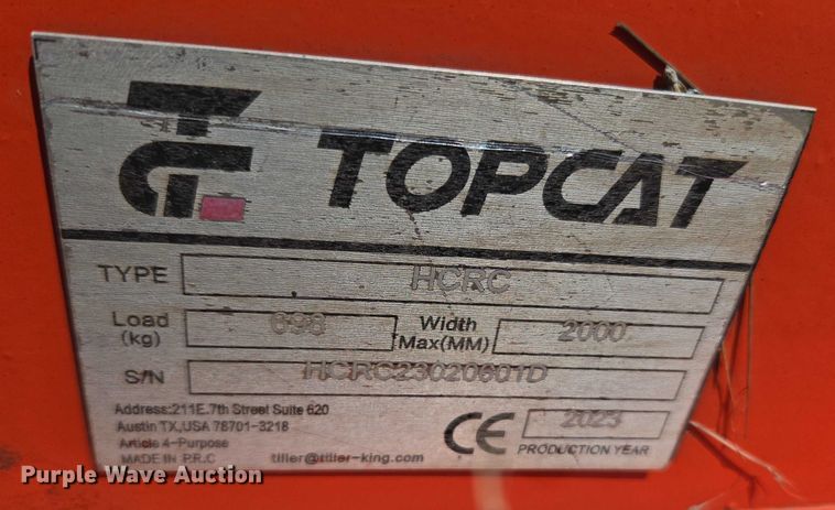 image for item EU3559 2023 Top Cat HCRC skid steer rotary mower