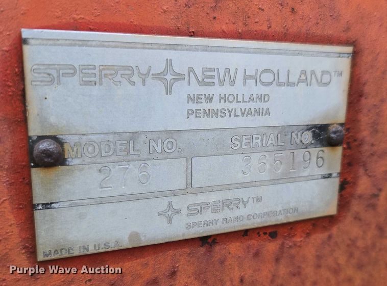 image for item EU3560 New Holland 276 small square baler