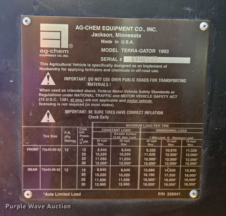 image for item EV1622 1997 TerraGator 1903 spreader