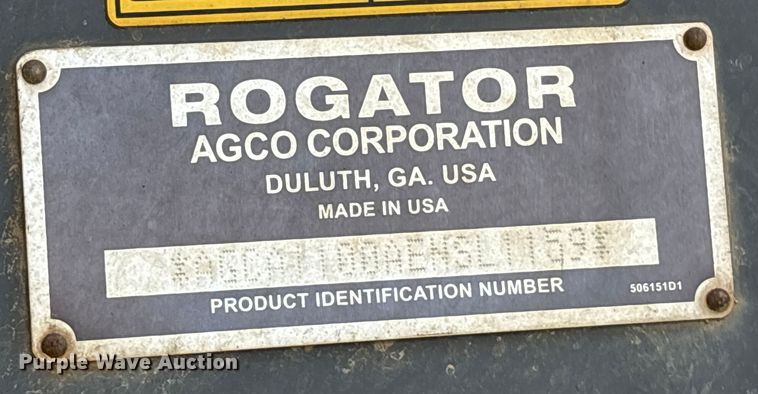 image for item YA0773 2014 Rogator RG110 sprayer