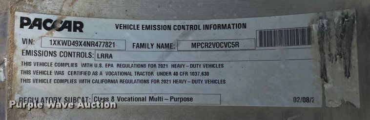 image for item DM1968 2022 Kenworth W900 semi truck