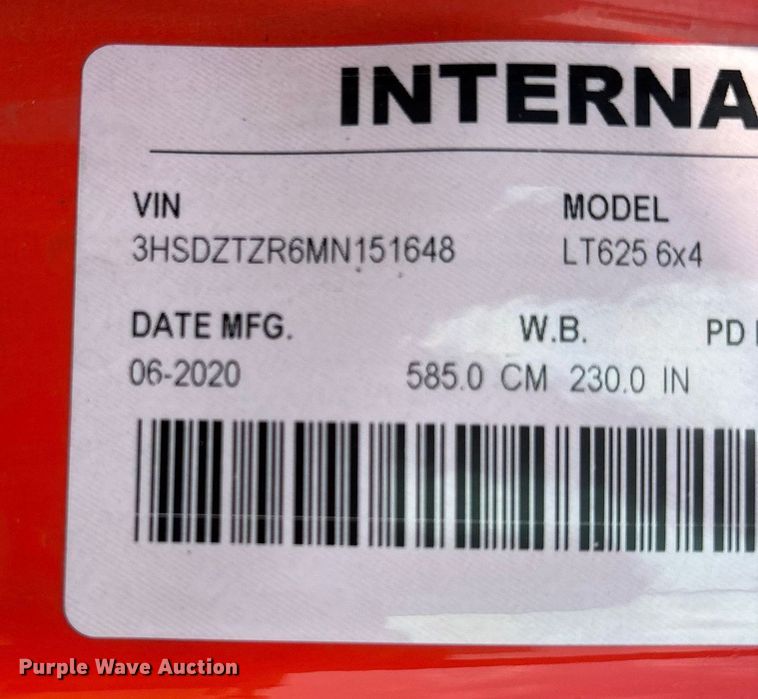 image for item DU1252 2021 International  LT625 semi truck