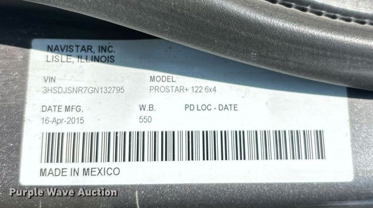 image for item DU1270 2016 International ProStar Plus semi truck