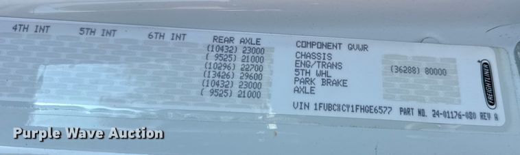 image for item DW3496 2015 Freightliner Business Class M2 semi truck