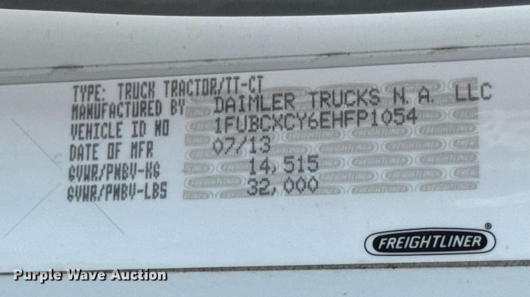 image for item DW6531 2014 Freightliner Business Class M2 semi truck