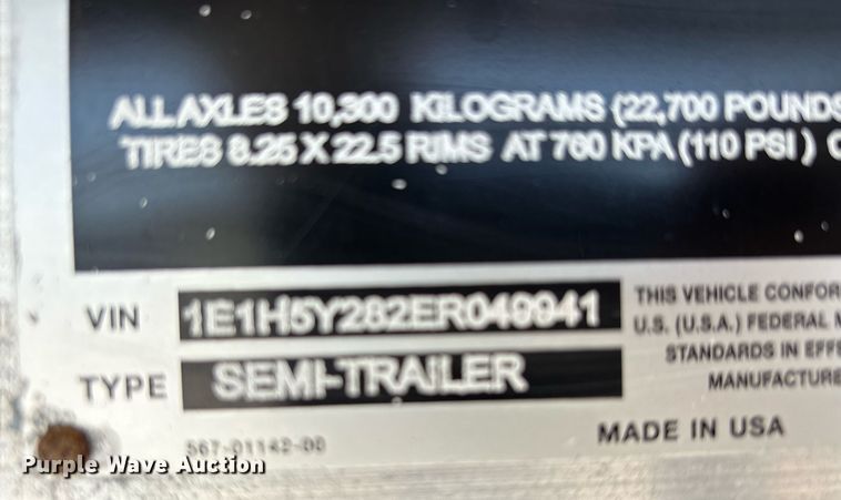 image for item DW7224 2014 East BST flatbed trailer