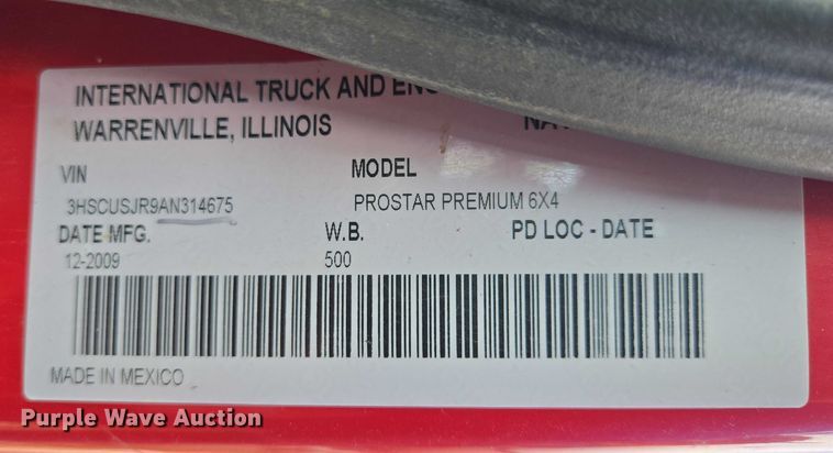 image for item DY1103 2010 International ProStar Eagle Cab